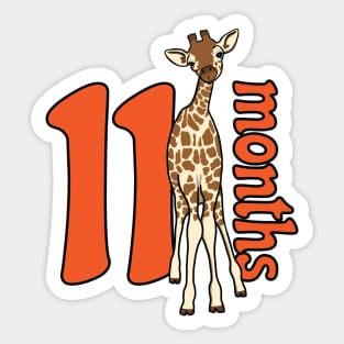 Baby monthly milestone (11 months, giraffe) Sticker